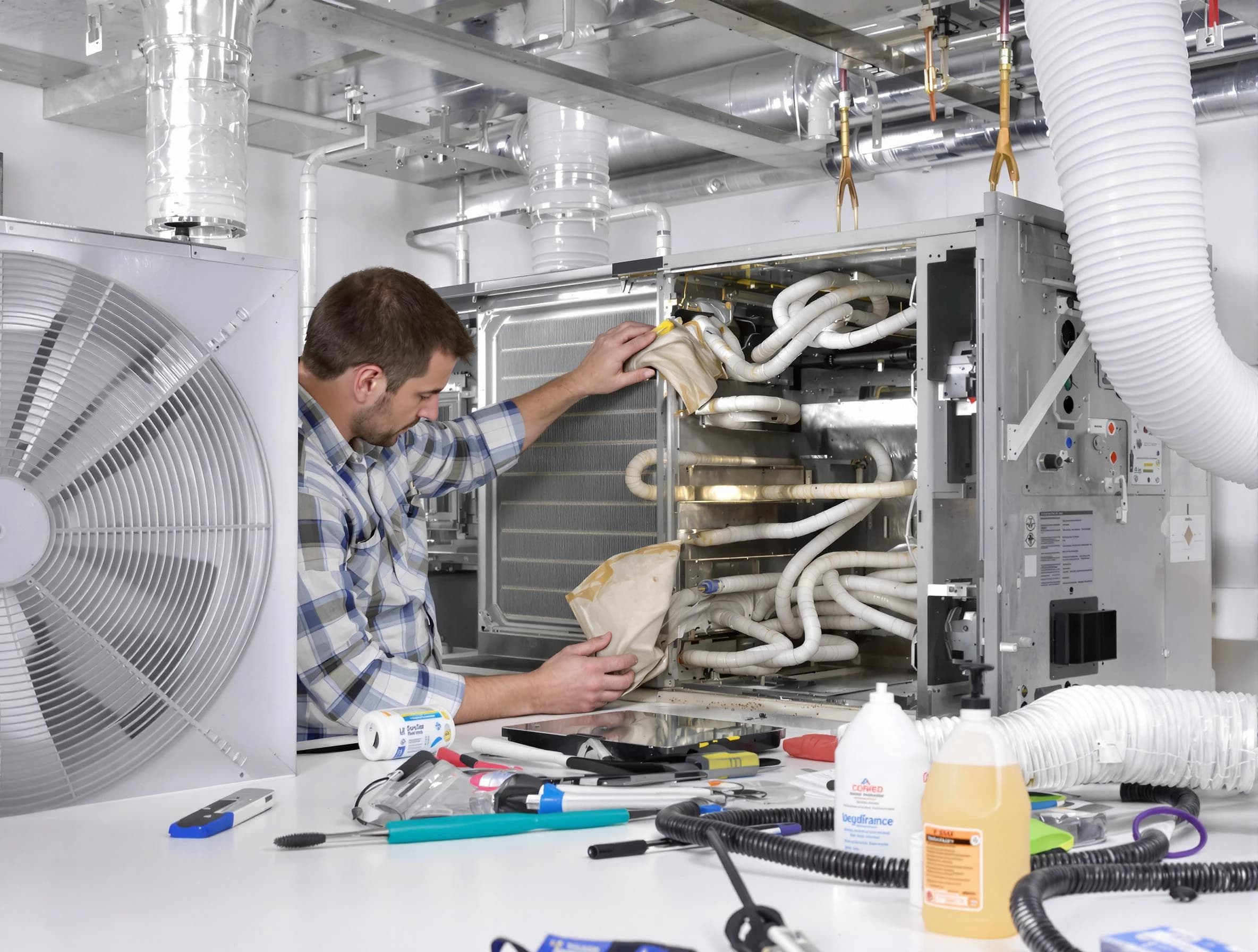 Oak Hill Air Duct Cleaning specialist performing precision AC coil cleaning in Oak Hill