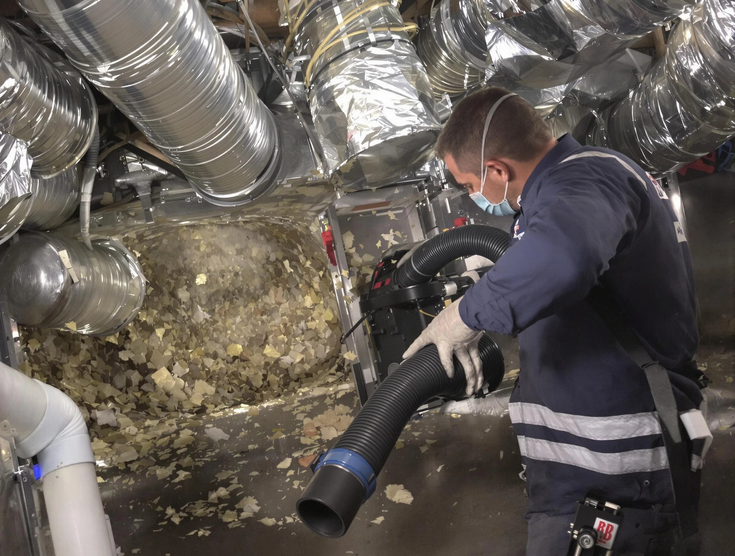 Oak Hill Air Duct Cleaning specialist operating negative pressure cleaning equipment for thorough duct maintenance in Oak Hill