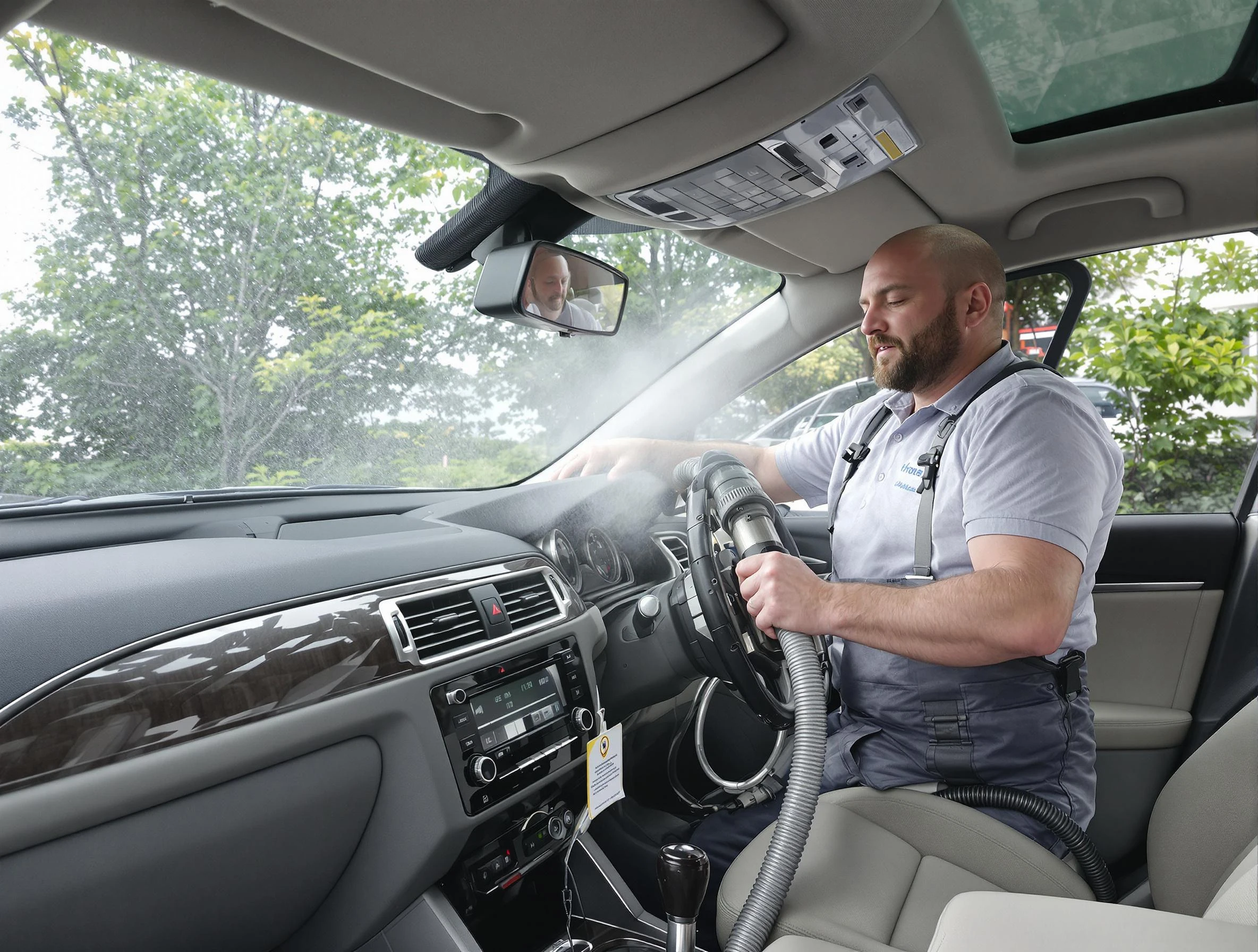 Oak Hill Air Duct Cleaning specialist performing professional car duct cleaning in Oak Hill